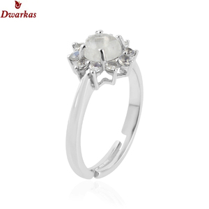 Anillo Ajustable de Plata de Ley 925 con Piedras Preciosas de Alta Calidad, Diseño de Luna Arcoíris con Circonitas, para Mujer, Regalo, Venta al por Mayor - Product Image 3