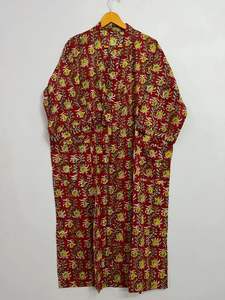 Kimono à imprimé floral à manches longues pour femmes Robe de mariage au sol vêtements de nuit taille naturelle pour la plage couvrant le Bikini - Product Image 3