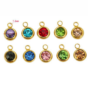 Pendentifs et breloques personnalisés DIY plaqués or 14K 18K PVD en acier inoxydable 316L, breloques en strass pour la création de bijoux - Product Image 3