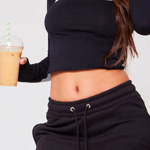 2025 New Arrival Custom Logo Print Women Flare Track Pants <b>High</b> Waist Elastic Waist Winter Breathable Fitness Casual Wear <b>Low</b> - Product Image 4