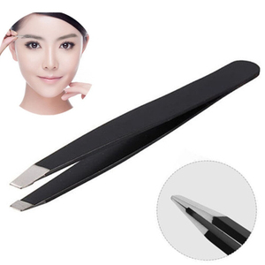 Pince à épiler professionnelle en acier inoxydable à pointe inclinée, couleur noire, personnalisable, pour sourcils, outils de maquillage et d'épilation, 1 pièce - Product Image 3