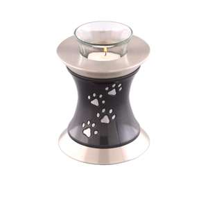 Urne de crémation en aluminium blanc gravée à la main pour cendres Fourniture funéraire pour bougie de travail - Product Image 3