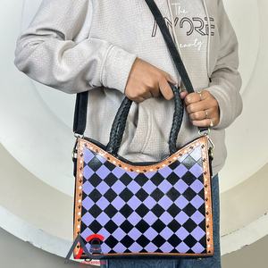 Sacs à main de luxe de marque, nouveaux, 2025, sacs à main de créateur, cuir à carreaux fait à la main, sac de voyage, sac bandoulière, sac à main de luxe pour femmes, sacs fourre-tout - Product Image 1