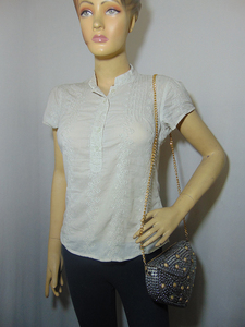 Siver Metal with Mop leaf Clutch Bag Metal Stud Clutch Handmade Sling Bag - Product Image 4