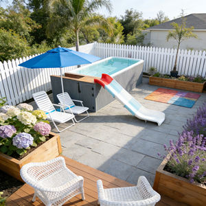 Piscina Elevada de Fibra de Vidrio para Exterior, Lista para Usar, Multifuncional, para Jardín, con Estructura para Niños - Product Image 2