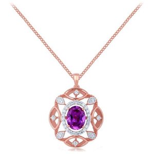 Twilight Amethyst Diamond Pendant Elegant <b>Necklaces</b> with Intriguing Gemstone - Product Image 1