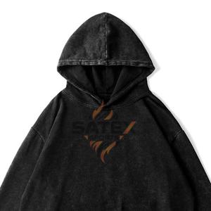 Sudadera con Capucha Unisex de Felpa Gruesa de Alta Calidad, Lavado Ácido, Logotipo Personalizado Bordado, Talla Grande, Térmica de Invierno, Estilo Francés - Product Image 3