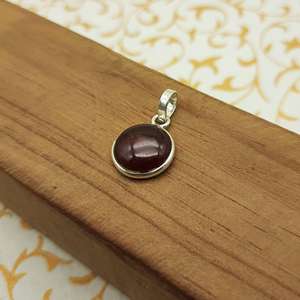 Hessonite 925 colgante de piedras preciosas de plata esterlina cabujón redondo joyería de piedra Natural elegante diseño hecho a mano joyería Bohemia - Product Image 2