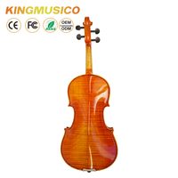 Violon d'étude 4/4 taille standard, table en épicéa, dos en érable, touche en ébène, finition brillante, cordier en fibre de carbone, étui triangulaire, archet, colophane