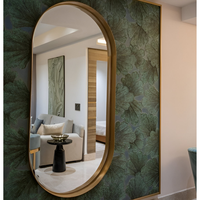 Miroirs muraux en verre encadrés de métal modernes personnalisables en gros, designs de luxe pour salons, hôtels, bars, décoration intérieure, directement de l'usine