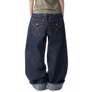 2025 vente en gros Vintages haute qualité jean hommes droite jambe large jean taille unisexe coupe ample Hip Hop Streetwear Baggy jean hommes - Product Image 2