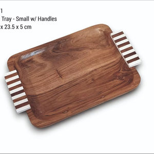 Bandeja de Madera para Servir con Asa, Ecológica, Duradera, Segura, Estilo Moderno, para Desayuno, Comida, Decoración, Bodas Reales - Product Image 1