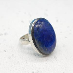 Conjunto de lapislázuli natural y Diamante en anillo de declaración bohemio de Plata de Ley 925 para mujer joyería al por mayor de moda - Product Image 3