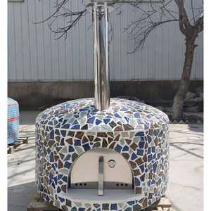 Cuisine extérieure en bois de chauffage intégrée de qualité supérieure 2026 avec four à pizza en céramique, alimentation manuelle, design aux couleurs riches - Product Image 2