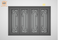 KHP - Biombo Vertical Plegable de Hierro con Diseño Francés, Ventanas Decorativas, Seguras, Resistentes al Viento, Impermeables/Aislantes Acústicos, Personalizables