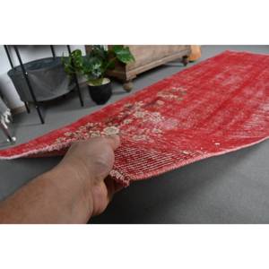 Alfombra turca Vintage rojo Beige 3,6X9,8 pies área grande diseño de retazos de lana para pasillo dormitorio forma Rectangular respaldo de látex - Product Image 4