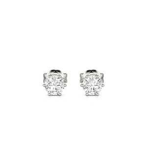 Boucles d'oreilles clous personnalisées Jeulia en argent sterling avec couronne et diamant, cadeau pour elle - Product Image 1