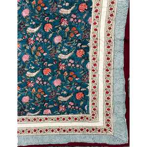 Colcha de Algodón Estampada a Mano con Diseño Tradicional Kantha, Hecha a Mano, para Bebés, para Verano e Invierno - Product Image 2