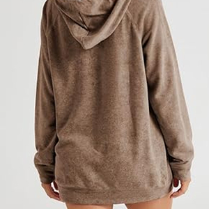 OEM Sweat à capuche surdimensionné pour femmes, lavé à l'acide, sweat-shirt d'hiver avec poche et cordon de serrage, vêtements de rue à capuche personnalisables à imprimé - Product Image 6