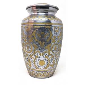 Urna de cremación de metal hecha a mano de primera calidad para cenizas humanas, suministro funerario, fabricante indio - Product Image 6