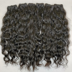 Cuticule d'extension de cheveux humains vierges crus alignée double vague naturelle indienne dessinée et styles bouclés crépus - Product Image 1