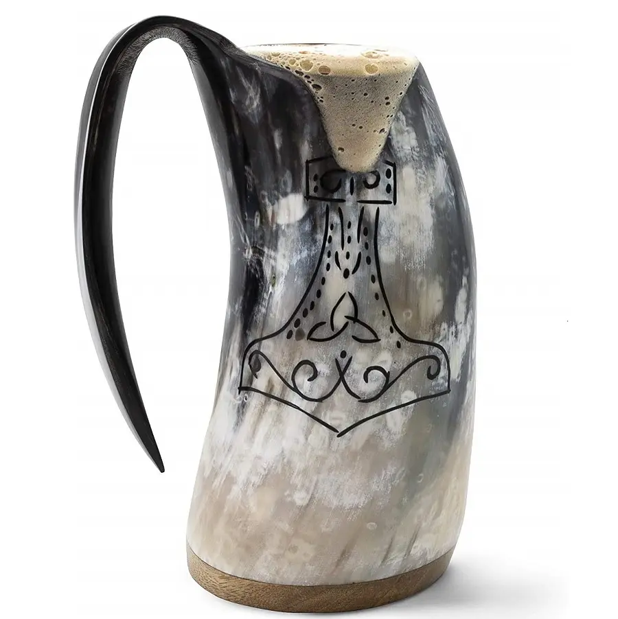 Novo Design Natural chifre Viking caneca precioso luxo peso leve novas chegadas natural chifre Viking caneca