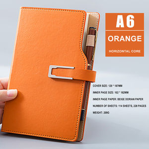Venta al por mayor de cuaderno de oficina de cuero PU con logotipo personalizado conferencia de negocios diario hilo encuadernación A5/A6 cuaderno de tapa dura - Product Image 4