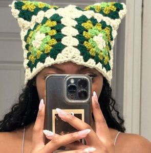 Gorro de Punto de Invierno con Orejas de Gato Bordadas a la Moda, Hecho a Mano, Estilo Urbano, Unisex, Personalizado por el Fabricante, Listo para Viajar - Product Image 5