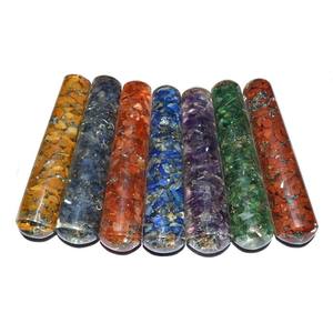 Varita de masaje de punto de orgón de siete chakras artesanales de piedra semipreciosa - Product Image 4
