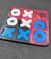 Tic Tac Toe et Solitaire 2in1 en résine époxy faits à la main Jeu d'intérieur pour enfants Vente chaude Artisanat naturel