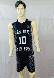 Uniforme de basket-ball à impression personnalisée par sublimation, maillot de basket-ball noir pour hommes et femmes, maillot et short de basket-ball personnalisés - Product Image 5