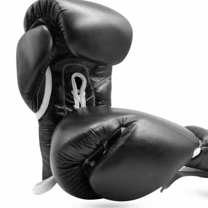 Gants de boxe professionnels en cuir véritable de haute qualité, à doigts entiers, avec fermeture de maintien, personnalisables - Product Image 1