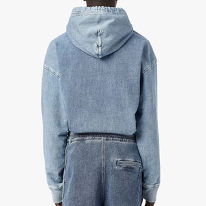 <b>Low</b> Price Unique Style Jeans Hoodie Outdoor Wear Long Sleeve Cotton Material Jeans Hoodie Attractive Look Jeans Hoodie - Product Image 3