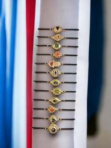 DAFNI – Bracelets en macramé faits main de style bohème variés avec perles œil porte-bonheur – Cadeau promotionnel - Product Image 4