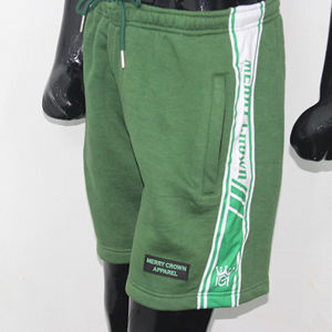 High-Waist <b>Short</b> Knitted Quality Cotton <b>Fleece</b> Soft Comfortable Anti-Wrinkle Breathable Waterproof Plain Dyed Drawstring Closure - Product Image 1