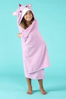 Poncho de toalla de felpa sin mangas absorbente suave para niñas, albornoz de secado rápido, lavable a máquina, patrones coloridos, tejido agradable a la piel