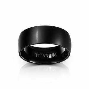 Jeulia <b>Black</b> <b>Titanium</b> Steel Men's Wedding Band <b>Ring</b> - Product Image 1