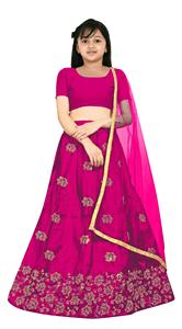 Shoryam Fashion, vêtements ethniques pour filles, lehenga choli rose |   Choli brodé en filet, tenue de fête de mariage indienne, longueur au sol, tout - Product Image 2