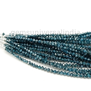 ลูกปัดเพชรบลูไดมอนด์ทรงรอนเดลล์คุณภาพพรีเมียม ขนาด 2.25-3.50 มม. ลูกปัดเพชรบลูไดมอนด์ธรรมชาติ ร้อยเป็นสายสำหรับทำเครื่องประดับ ความยาว 16 นิ้ว - Product Image 6