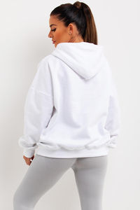 OEM/ODM sweat à capuche surdimensionné à épaules tombantes pour femmes 100% coton matériel léger solide respirant impression de logo sur mesure - Product Image 2