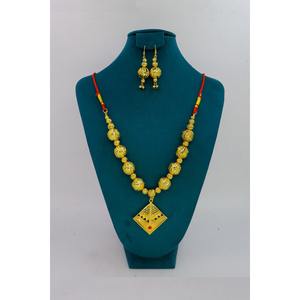 Conjunto de Collar Tradicional con Cuentas Chapadas en Oro para Mujer, Estilo Étnico Africano, con Piedras de Circonio, Hecho a Mano - Product Image 1