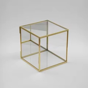 Boîte à bijoux vintage en métal, laiton et verre, multi-compartiments, petits accessoires - Product Image 4