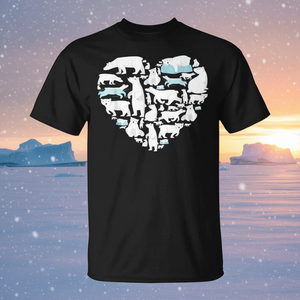 <b>Polar</b> <b>Bear</b> Lover Heart Design T-Shirt For Men Women Valentine <b>Gift</b> - Product Image 3