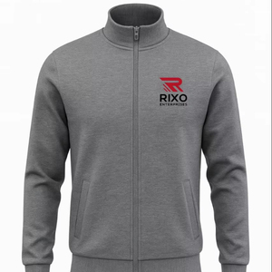 เสื้อแจ็คเก็ตเทรนนิ่งผู้ชายคุณภาพสูง แบบซิป ลายเรียบ คอตั้ง ระบายอากาศ กันลม เหมาะสำหรับฤดูหนาว สไตล์สปอร์ต - Product Image 1