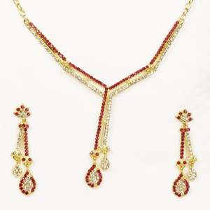 Kriaa Fine Jewelry Sets-Collar chapado en oro de piedra austriaca 1101320 - Product Image 1