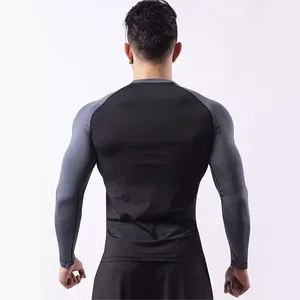 Fabricante al por mayor de los hombres de manga larga de alta elasticidad gimnasio Rash Guard ropa impresa BJJ MMA ropa de artes marciales - Product Image 2