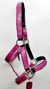 Cow Softie Leather Headcollar In Pink Lightweight Horse Halter - Product Image 5