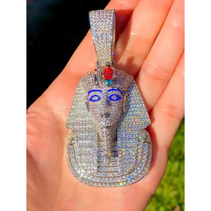 Pendentif chaîne en or massif 10/14/18 carats pour homme, sur mesure, avec moissanite Jésus, pierre précieuse éblouissante, or platine/or rose/or blanc/or jaune - Product Image 3