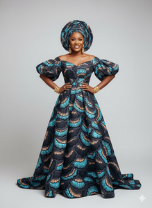 Vestido de Tela Africana Estampada de Alta Calidad con Diseño de Hojas, Secado Rápido y Antibacteriano, para Mujer, Ropa Casual - Product Image 5