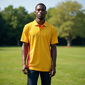 Manches courtes couleur unie vierge tricot polos pour hommes 100% coton Polyester Polo t-shirt hommes Fitness entraînement polos hommes - Product Image 4